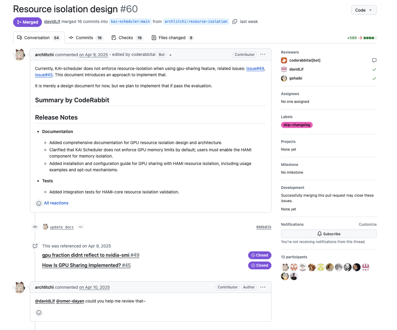 KAI Scheduler project PR on GitHub